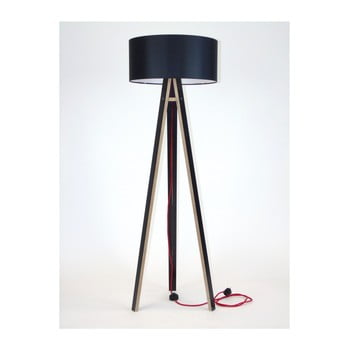Lampadar cu abajur negru și cablu negru ragaba wanda, negru