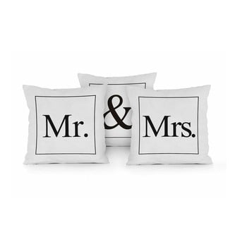 Set 3 perne really nice things mr & mrs, 45 x 45 cm