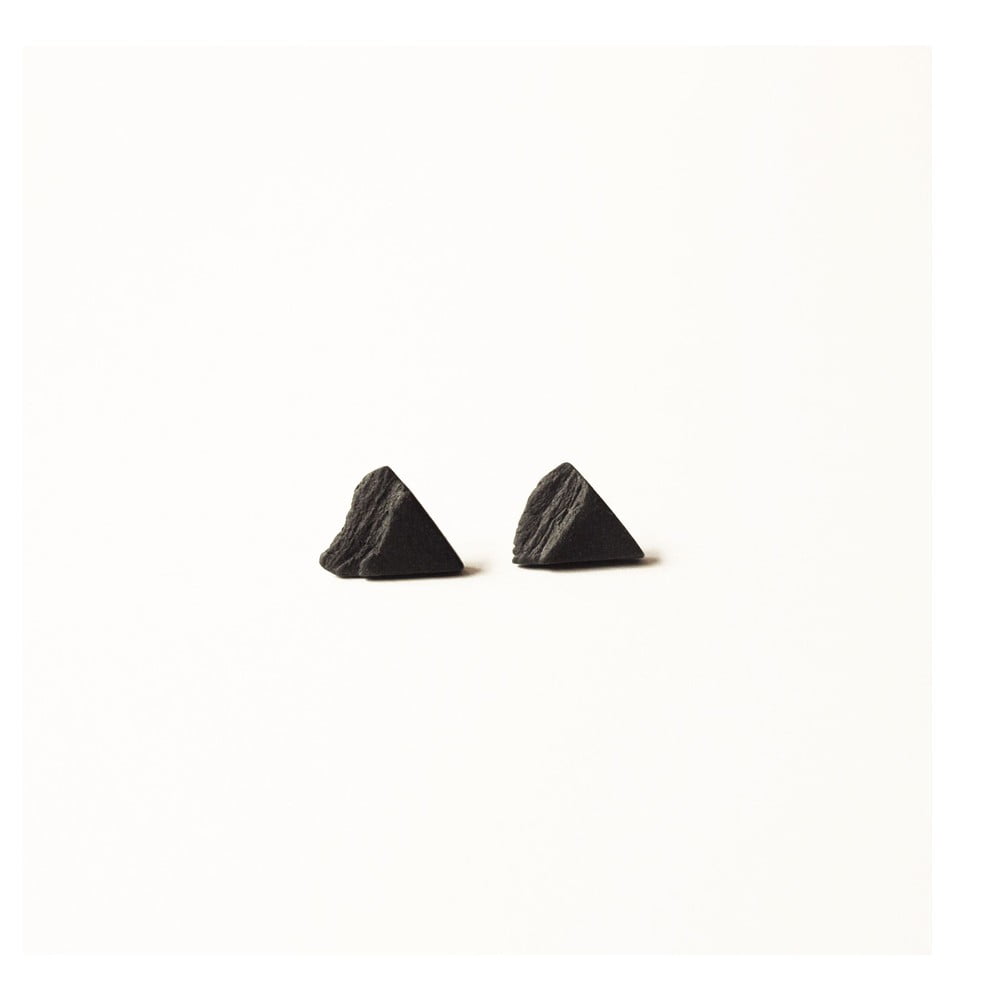 Černé porcelánové náušnice dsnú Triangles