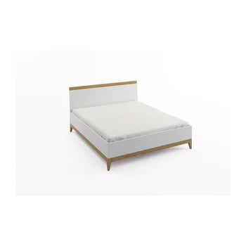 Pat din lemn de pin cu ramă înaltă de 88 cm skandica livia natur, 160 x 200 cm, natural