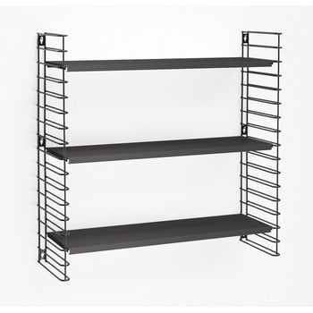 Etajeră cu 3 rafturi metaltex libro, negru