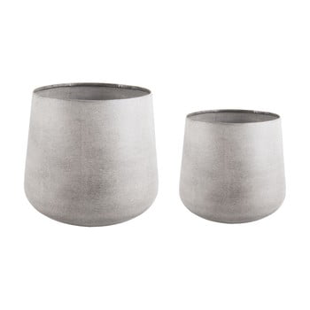 Set 2 ghivece pt living roughened, gri deschis