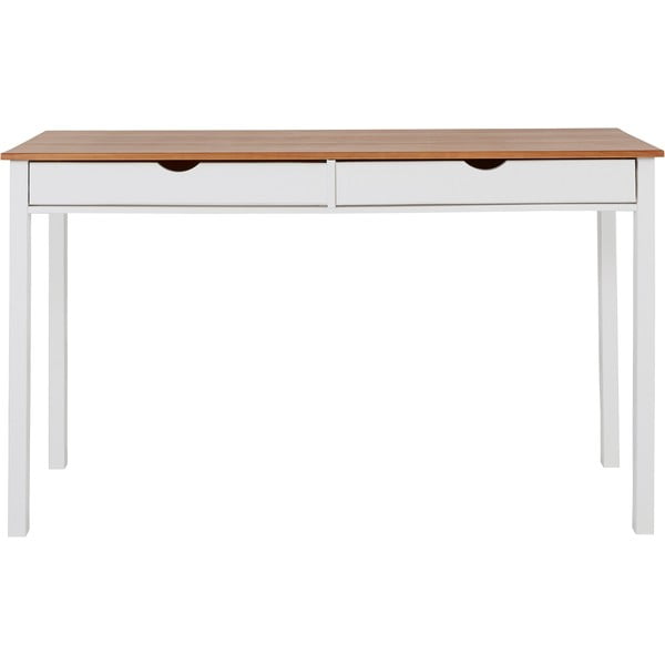 Bílo-hnědý pracovní stůl Støraa Gava, délka 140 cm