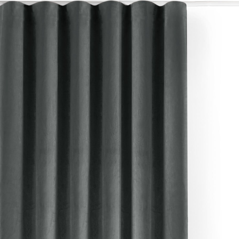 Tmavě šedý sametový dimout závěs 265x225 cm Velto – Filumi