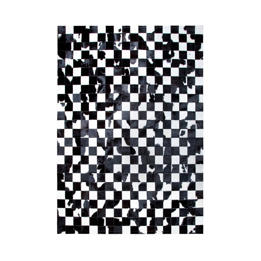 Kožený koberec Pipsa Black & White, 200 x 70 cm