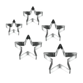Set 5 forme pentru prăjituri în formă de stea metaltex cookie cutters