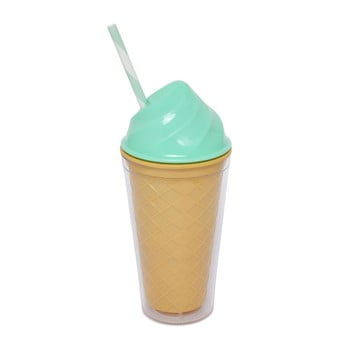 Pahar cu pereți dubli Sunnylife Ice Cream, 470 ml, turcoaz