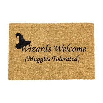 Covoraș intrare din fibre de cocos artsy doormats wizards welcome, 40 x 60 cm
