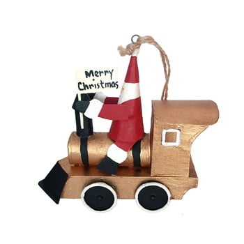 Decorațiune suspendată pentru crăciun g-bork santa on goldtrain