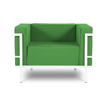 Fotoliu adecvat pentru exterior calme jardin cannes, verde - alb