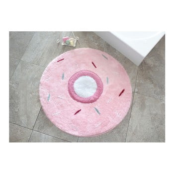 Covor confetti bathmats donout, Ø 90 cm, roz - alb