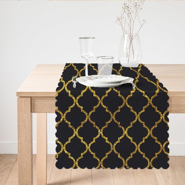 Běhoun na stůl Minimalist Cushion Covers Black Ogea, 45 x 140 cm