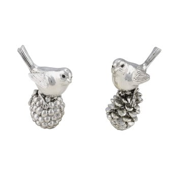 Set 2 decorațiuni pentru crăciun ego dekor birds, argintiu