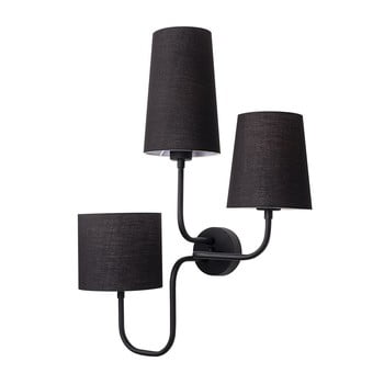 Aplică metalică cu abajur negru opviq lights eleni, negru