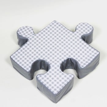 Pernă puzzle grid, gri 
