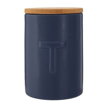 Recipient pentru ceai cu capac din lemn de bambus premier housewares fenwick, albastru închis