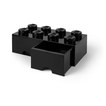 Cutie depozitare cu 2 sertare lego®, negru