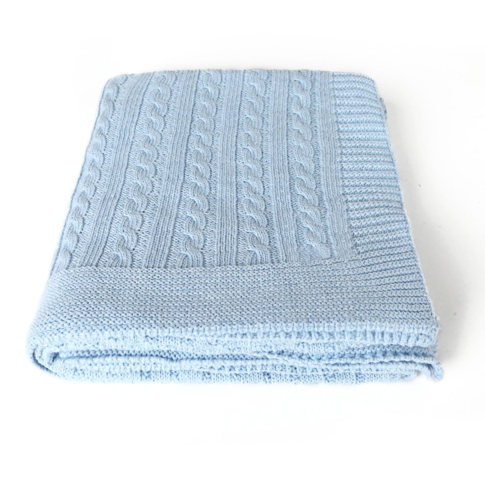 Světle modrá dětská deka s příměsí bavlny Homemania Decor Lexie, 90 x 90 cm