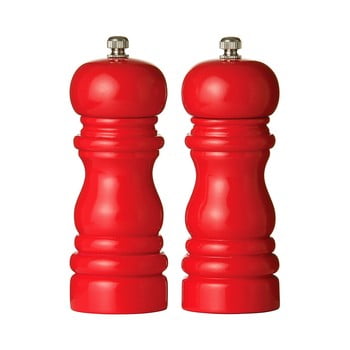 Set 2 râșnițe din lemn pentru sare și piper premier housewares, roșu
