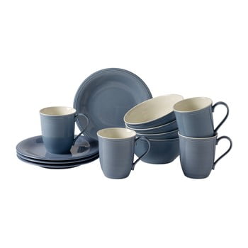 Set 12 vase pentru micul-dejun Like by Villeroy & Boch Group, albastru