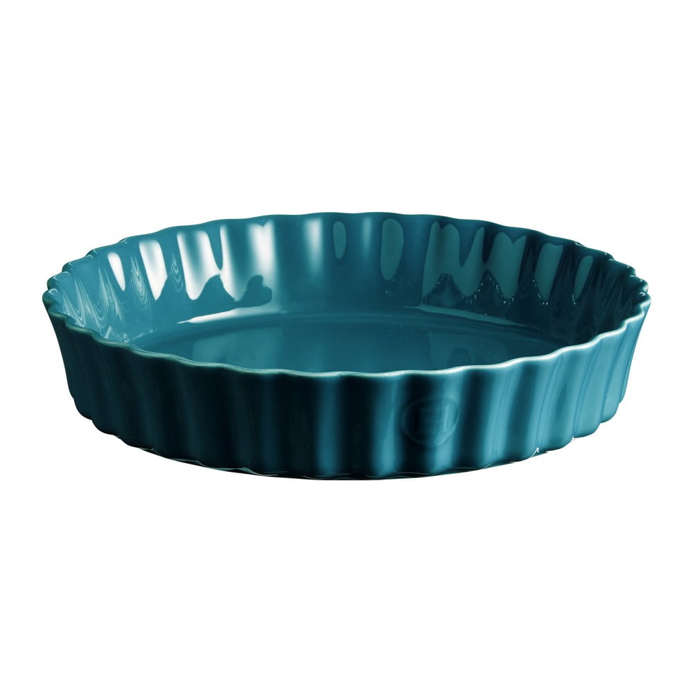 Tyrkysově modrá keramická koláčová forma Emile Henry, ⌀ 28 cm