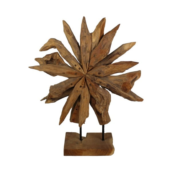 Dekorace  z teakového dřeva HSM collection Sunflower, 40 x 50 cm
