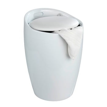Coș de rufe /taburet wenko candy, 20 l, alb