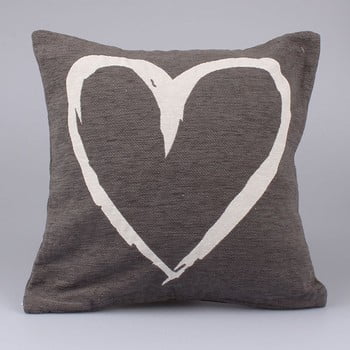 Față de pernă dakls heart, 40 x 40 cm, gri