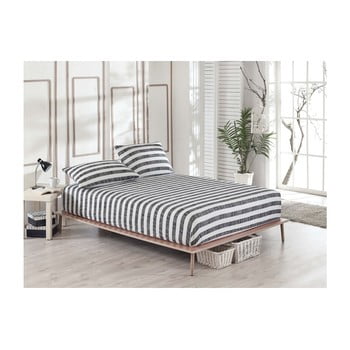 Set cearșaf elastic și față de pernă clementino gris hahno, 100 x 200 cm