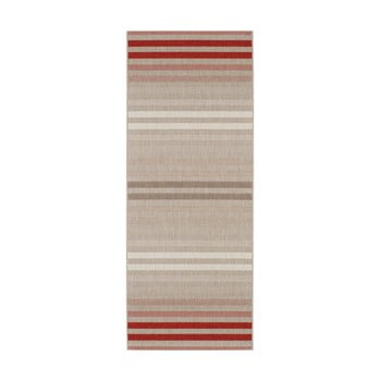 Covor potrivit pentru exterior bougari paros, 80 x 200 cm, crem - roșu