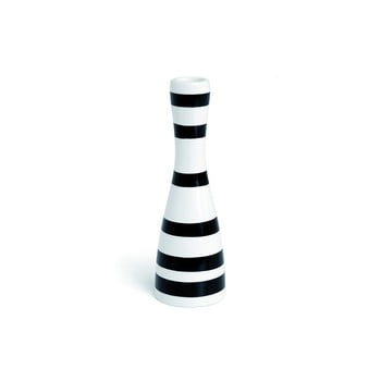 Sfeșnic din gresie ceramică kähler design omaggio, înălțime 20 cm, negru - alb