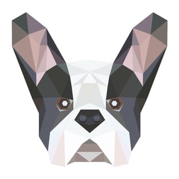 Autocolant fanastick origami bulldog