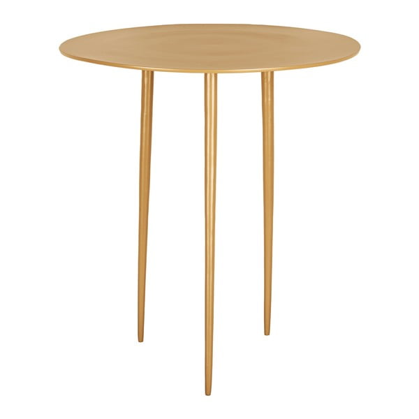 Hořčicově žlutý kovový odkládací stolek Leitmotiv Supreme, ø 42,5 cm