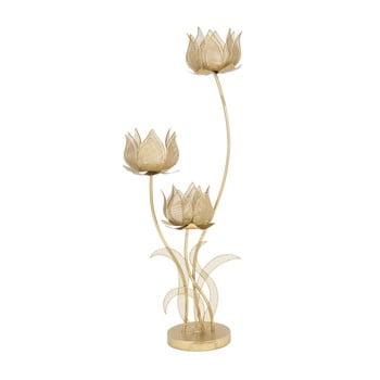 Sfeșnic pentru 3 lumânări mauro ferretti flowery, înălțime 97 cm, auriu
