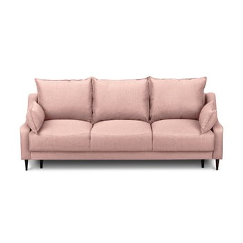Canapea extensibilă cu 3 locuri și spațiu pentru depozitare mazzini sofas ancolie, roz