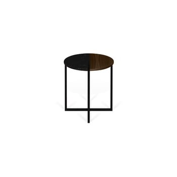 Masă de cafea cu blat din lemn de nuc și marmură temahome sonata, lățime 50 cm