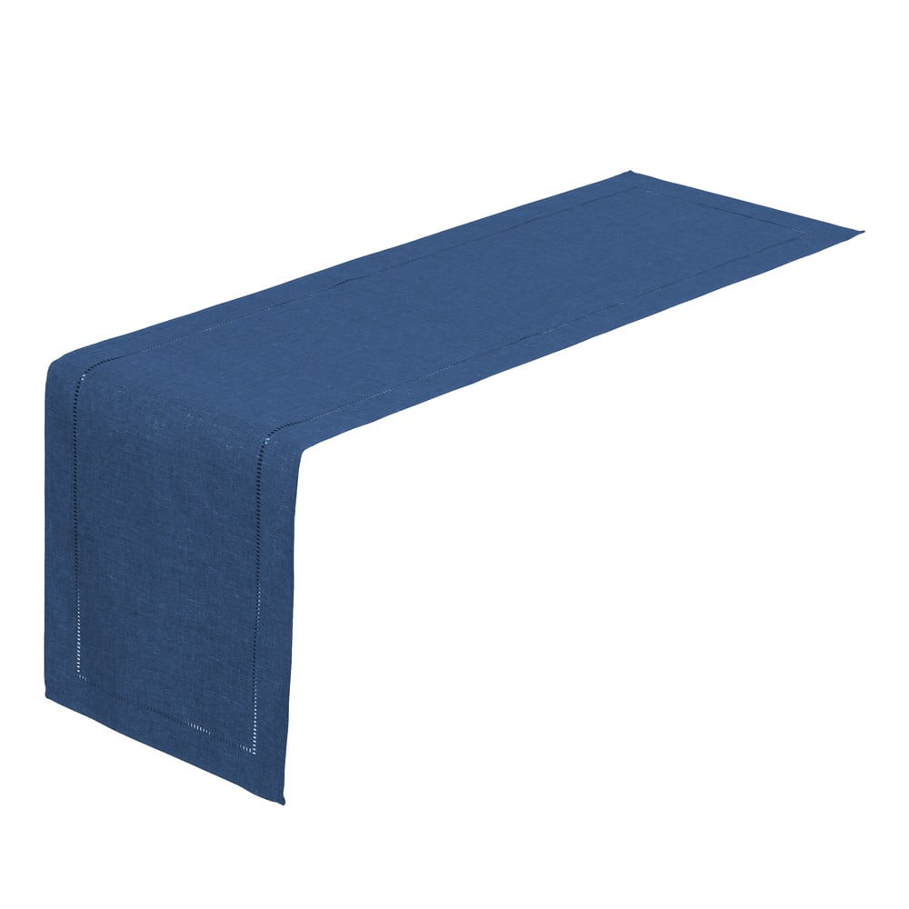 Tmavě modrý běhoun na stůl Unimasa, 150 x 41 cm