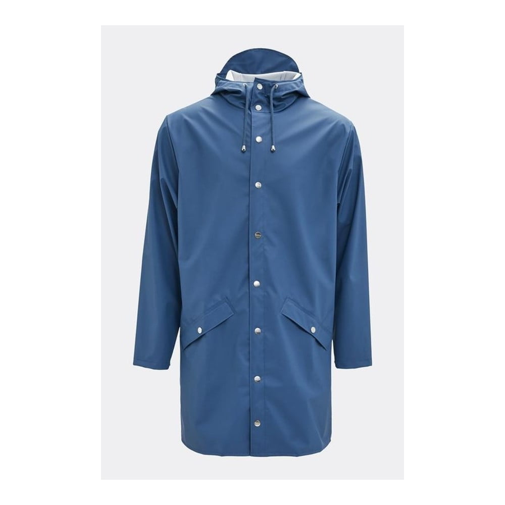 Modrá unisex bunda s vysokou voděodolností Rains Long Jacket, velikost M / L