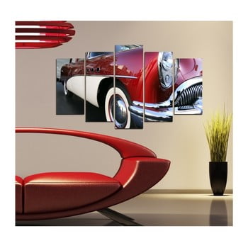 Tablou din mai multe piese 3d art retro vintage car, 102 x 60 cm