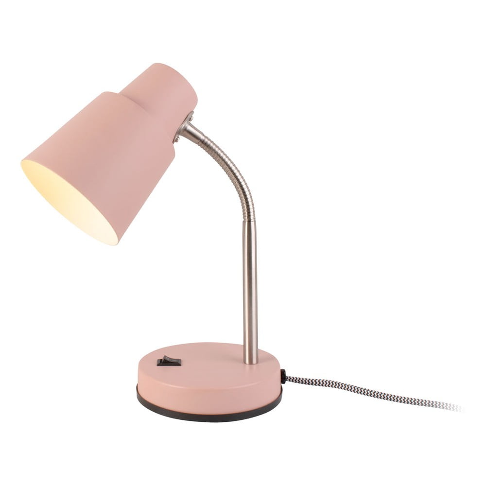 Růžová stolní lampa Leitmotiv Scope, výška 30 cm