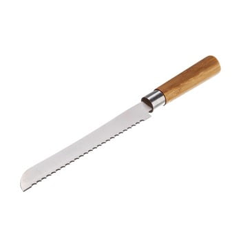 Cuțit de pâine unimasa din oțel inoxidabil și mâner de bambus, lungime 32,5 cm
