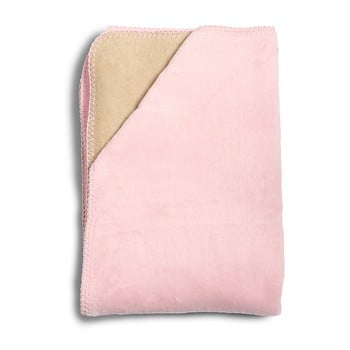 Pătură din bumbac pentru copii YappyKids Sense, 75 x 100 cm, roz imagine
