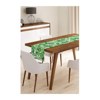 Napron din microfibră pentru masă minimalist cushion covers green jungle leaves, 45 x 145 cm