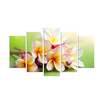 Tablou din mai multe piese flower and green colour, 110 x 60 cm