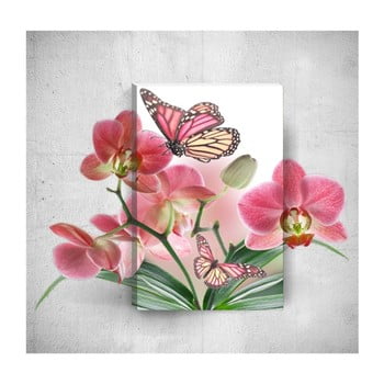 Tablou de perete 3d mosticx butterflies with flowers, 40 x 60 cm