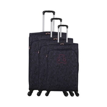 Set 3 trolere cu 4 roți Lulucastagnette Casandra, negru