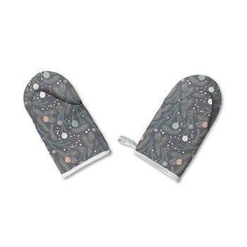 Set de 2 mănuși de bumbac de crăciun retro kings kings christmas deco