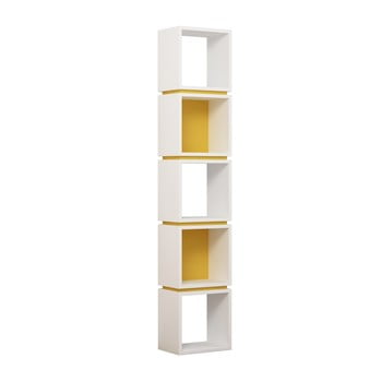 Bibliotecă multi white mustard, alb - portocaliu