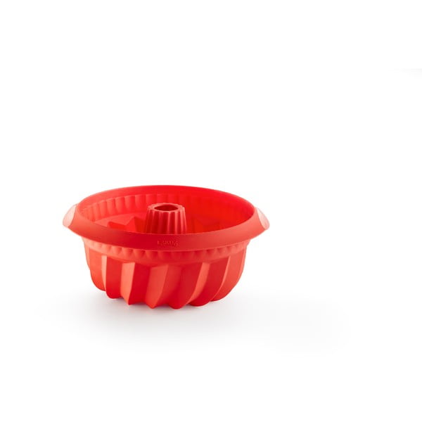 Červená silikonová forma na bábovku Lékué, ⌀ 22 cm