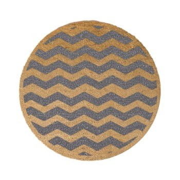 Covor intrare rotund artsy doormats grey chevron, ⌀ 70 cm